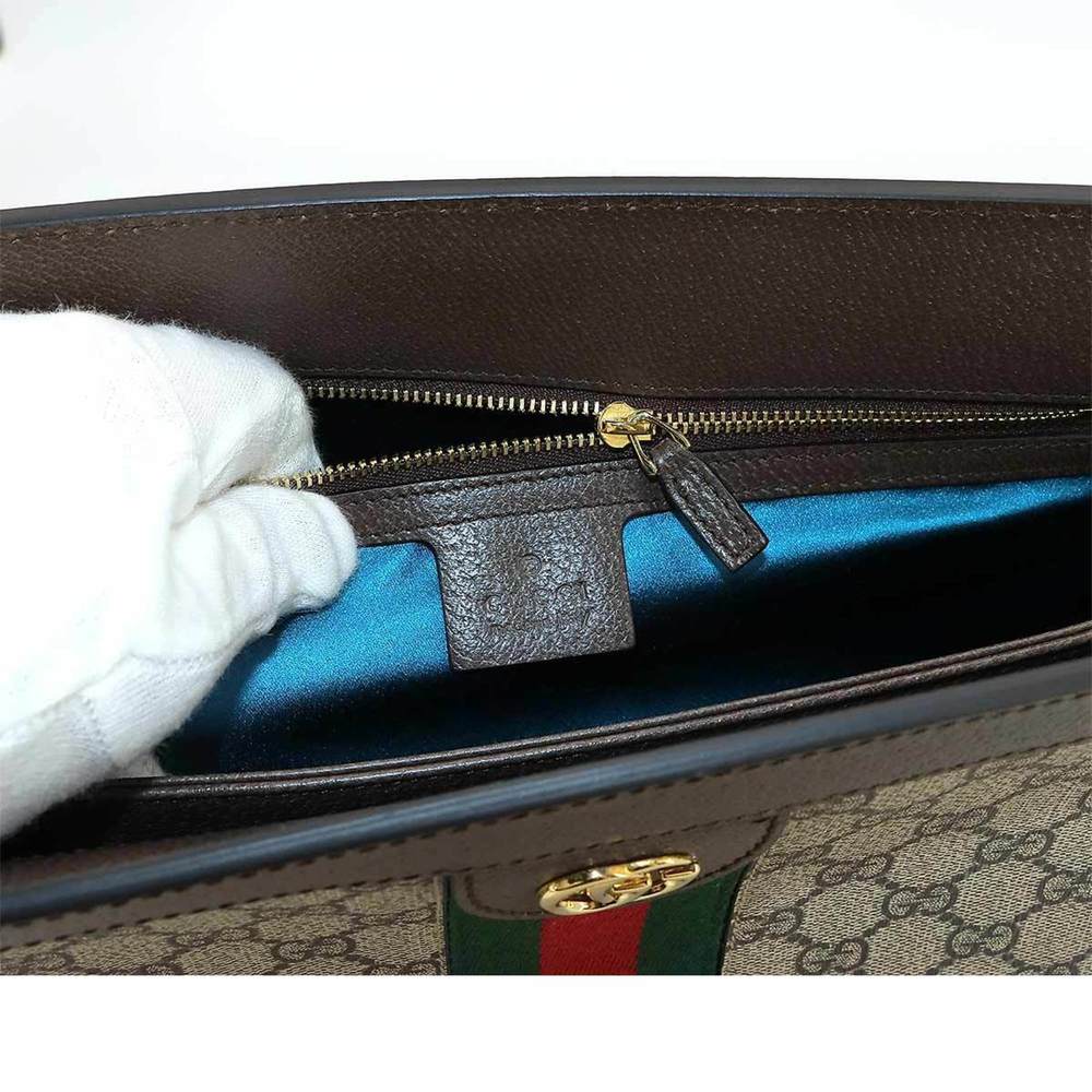 GUCCI Ophidia GG Supreme Medium Shoulder Bag Leather Beige Brown 503876 - Picture 8 of 10